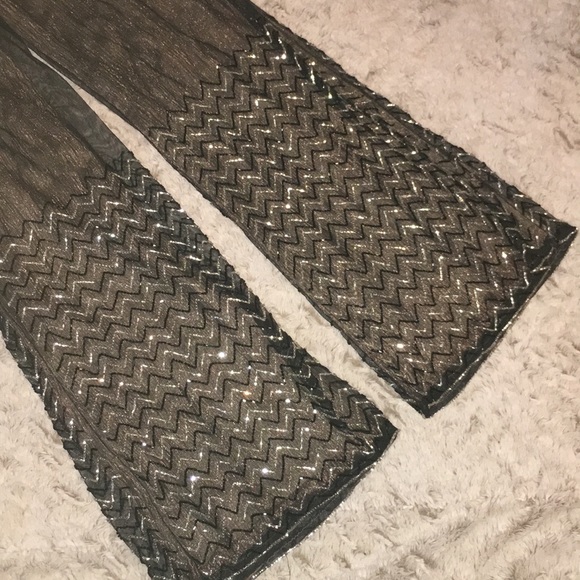 Bollywood glittery Evening Cocktail Formal Pants - Picture 6 of 9